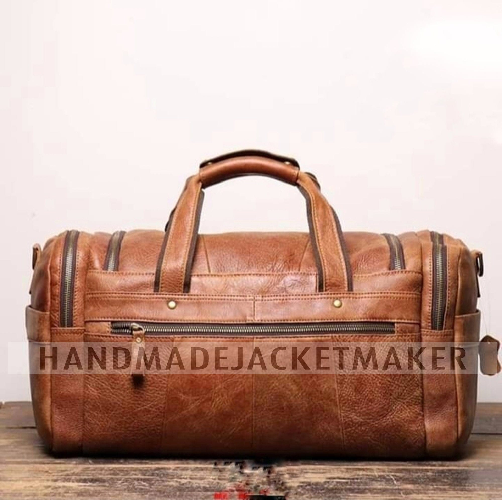 Full Grain Leather Duffle Bag Genuine Leather Weekender Bag Leather Holdall Overnight Bag For Men