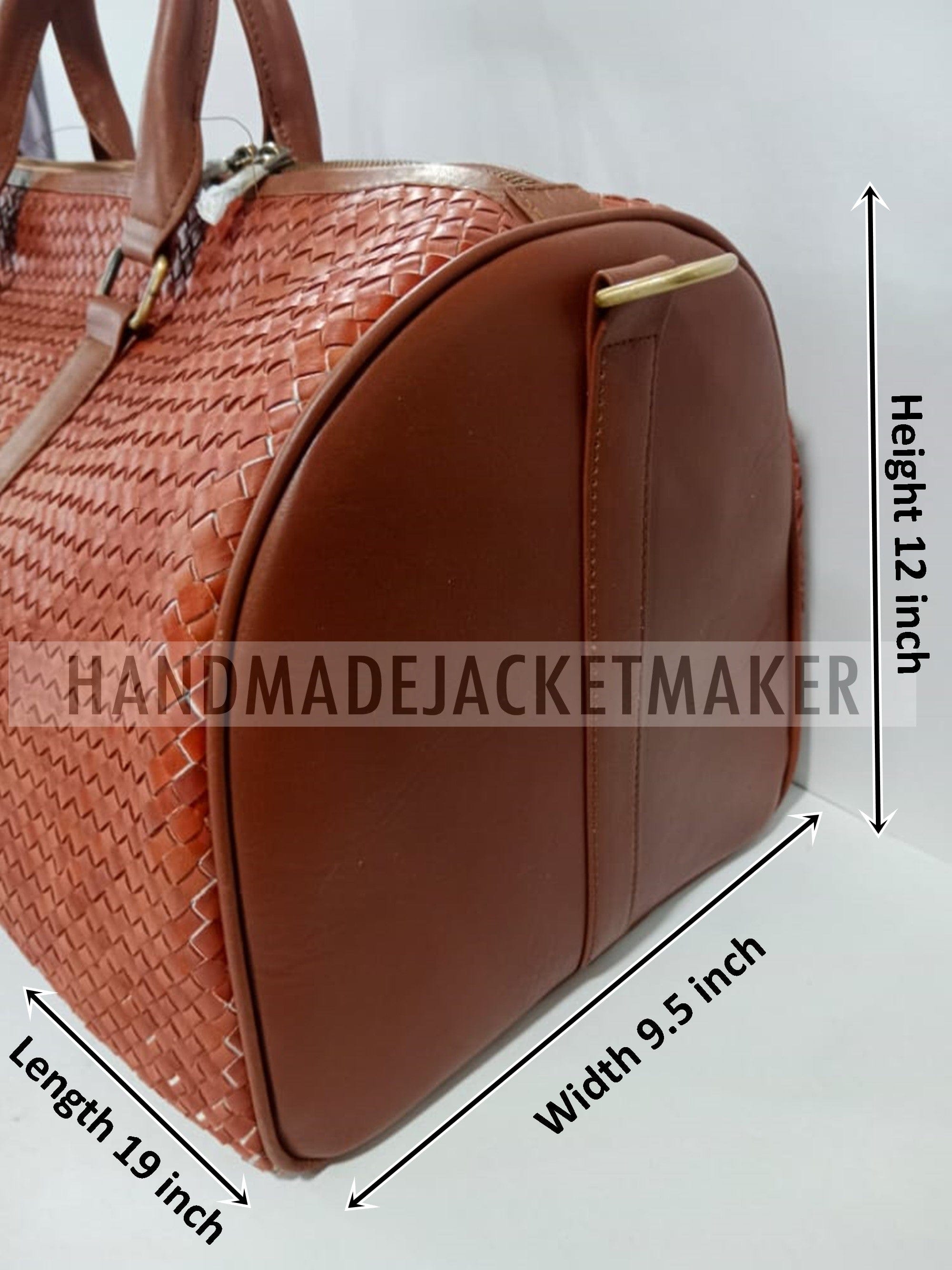 Full Grain Leather Duffle Bag Brown, Intrecciato Travel Duffel Bag, Handcraft Woven Weekend Luggage Bag, Weekender Overnight Duffle Bag