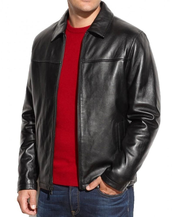 Men's leather Jacket 100% Real Soft Lambskin Leather Man Classic Coat