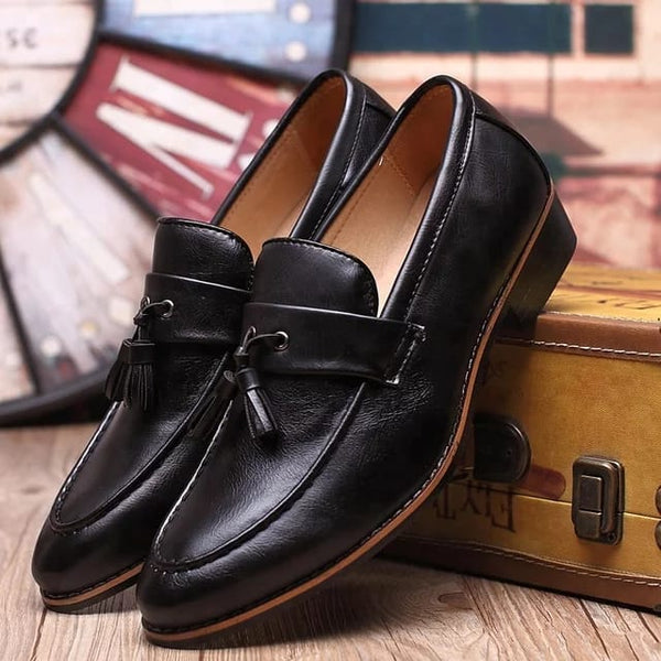 Mens Black Color Leather Shoes