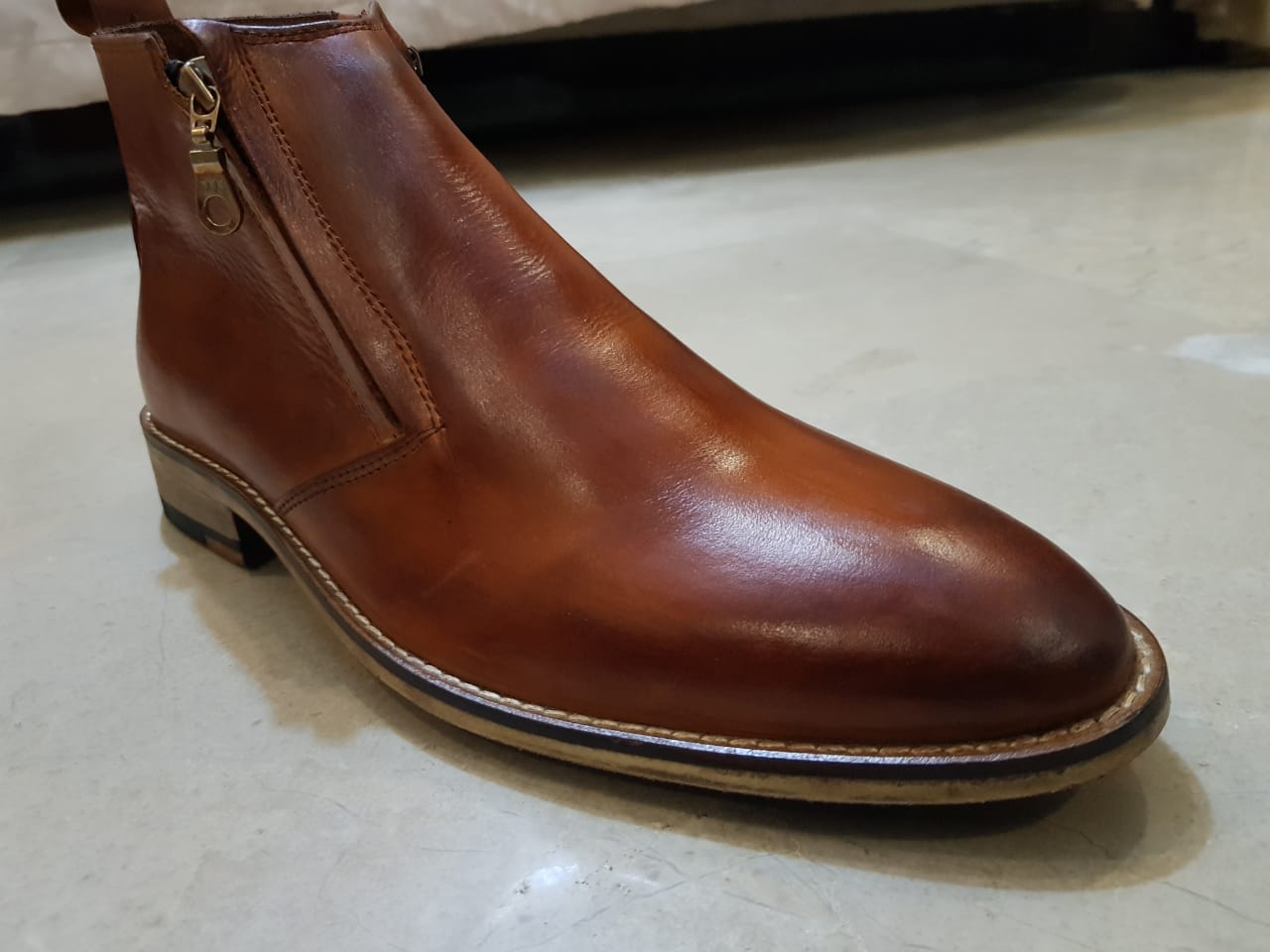 Mens Tan Color Leather Shoes