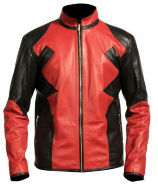 Mens Red And Black Leather Jacket