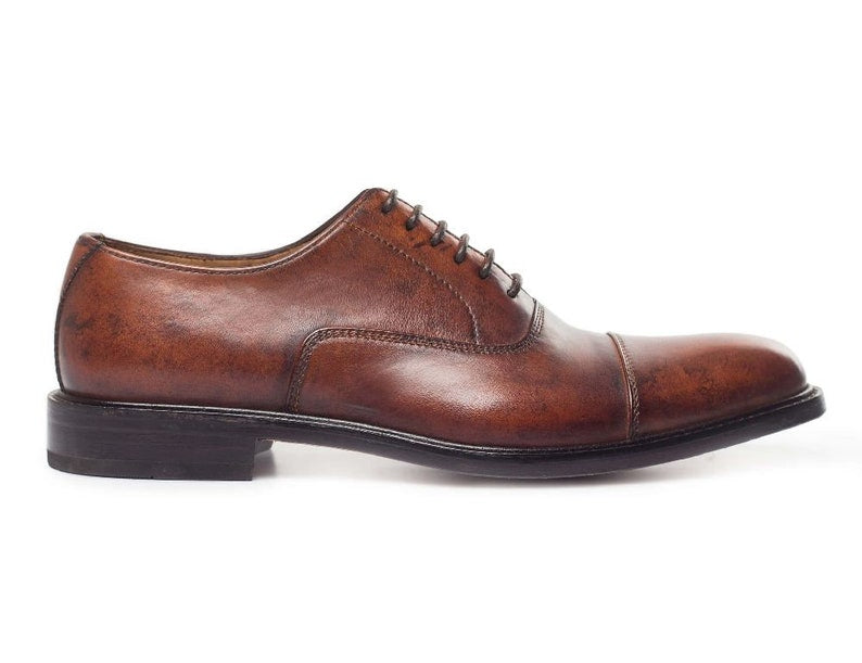 Mens Wax Brown Leather Shoes