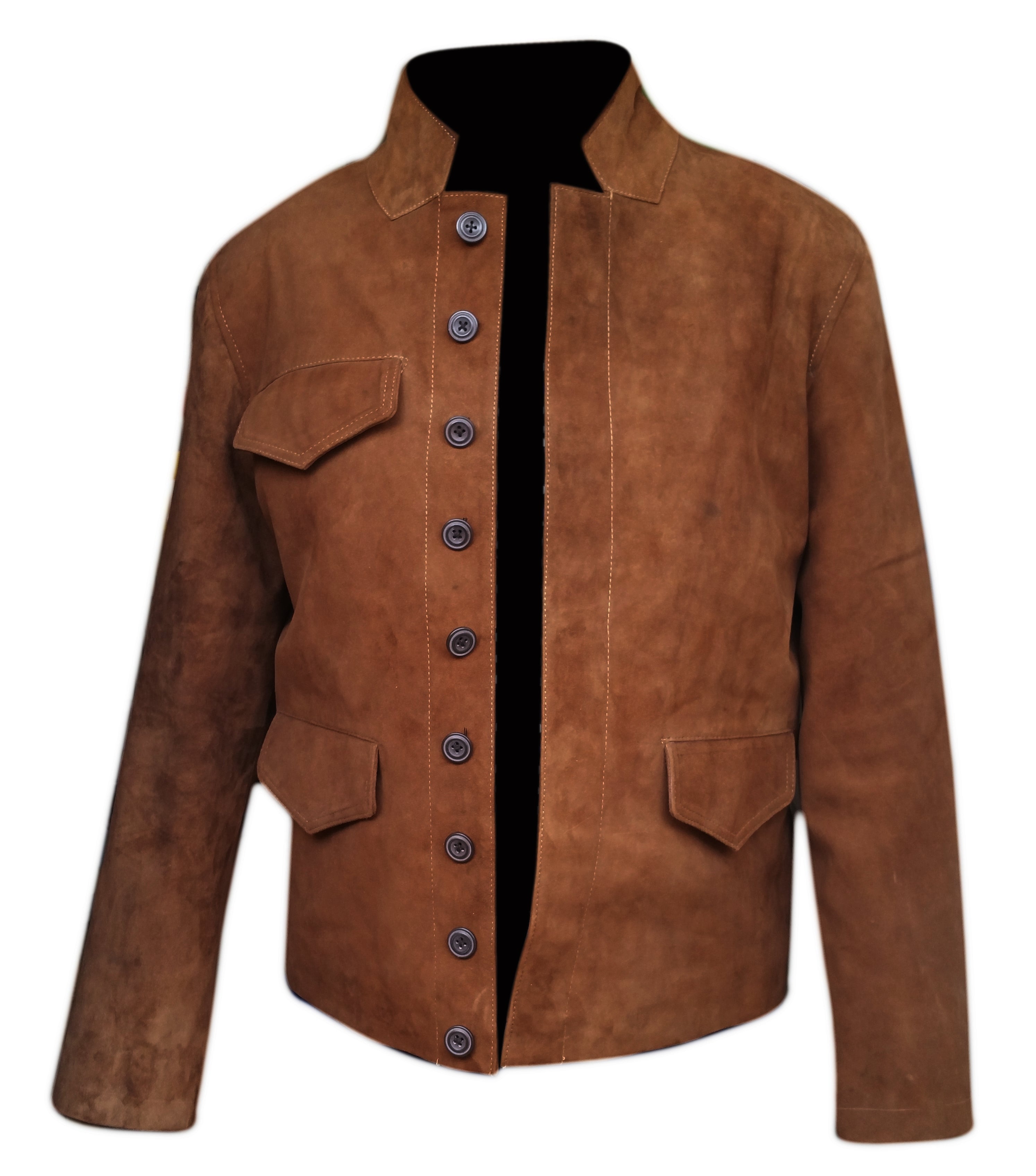 The Walking Dead Negan Jeffrey Dean Morgan Distressed Brown Suede Leather Jacket