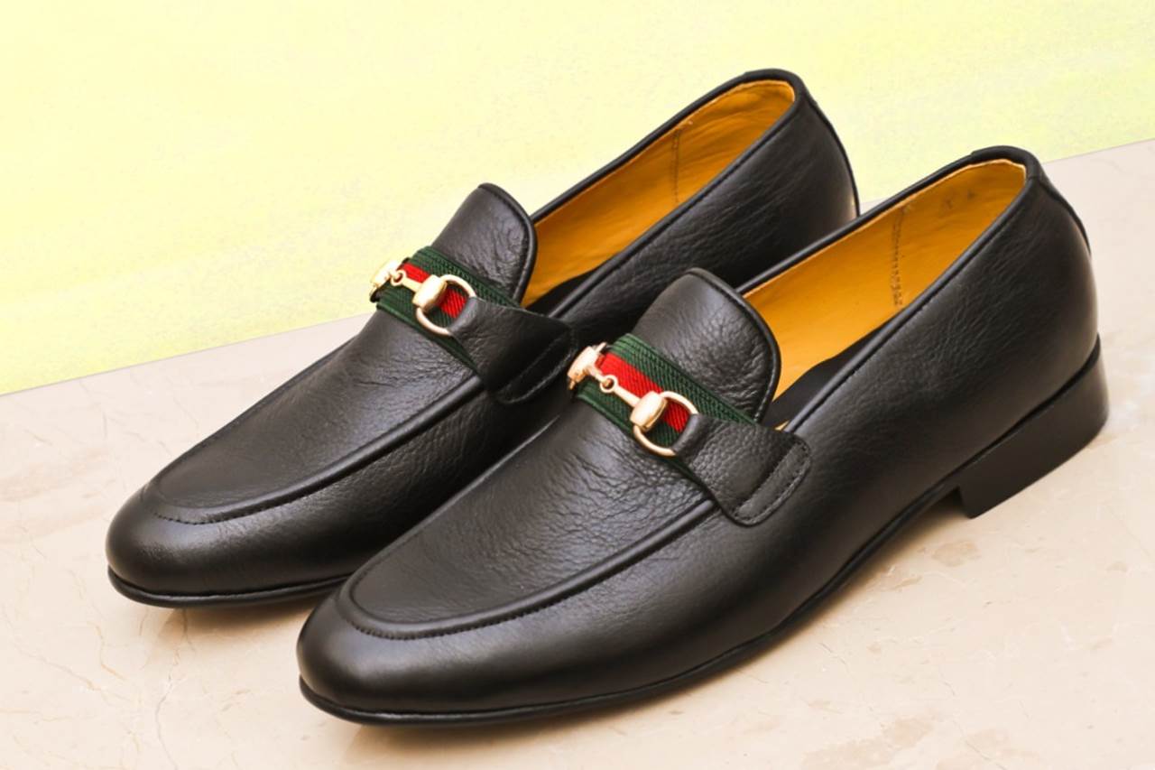 Mens Black Color Leather Shoes