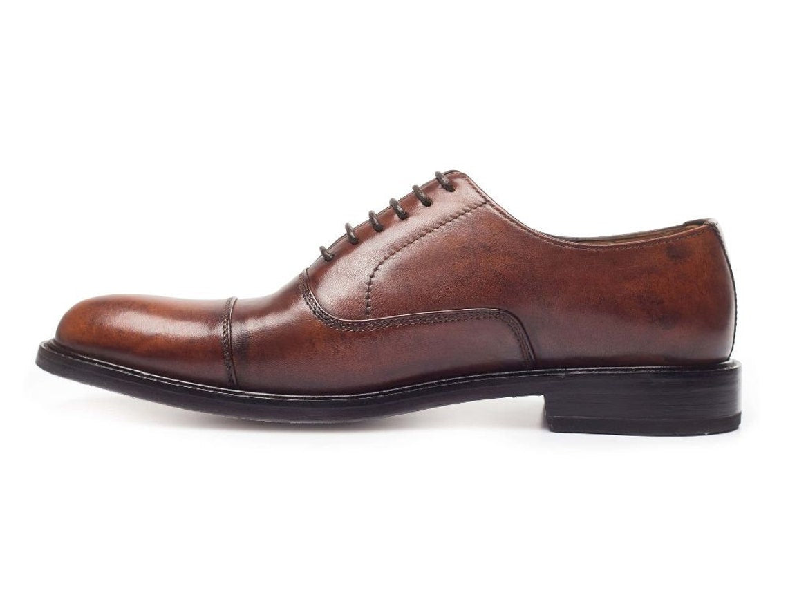 Mens Wax Brown Leather Shoes