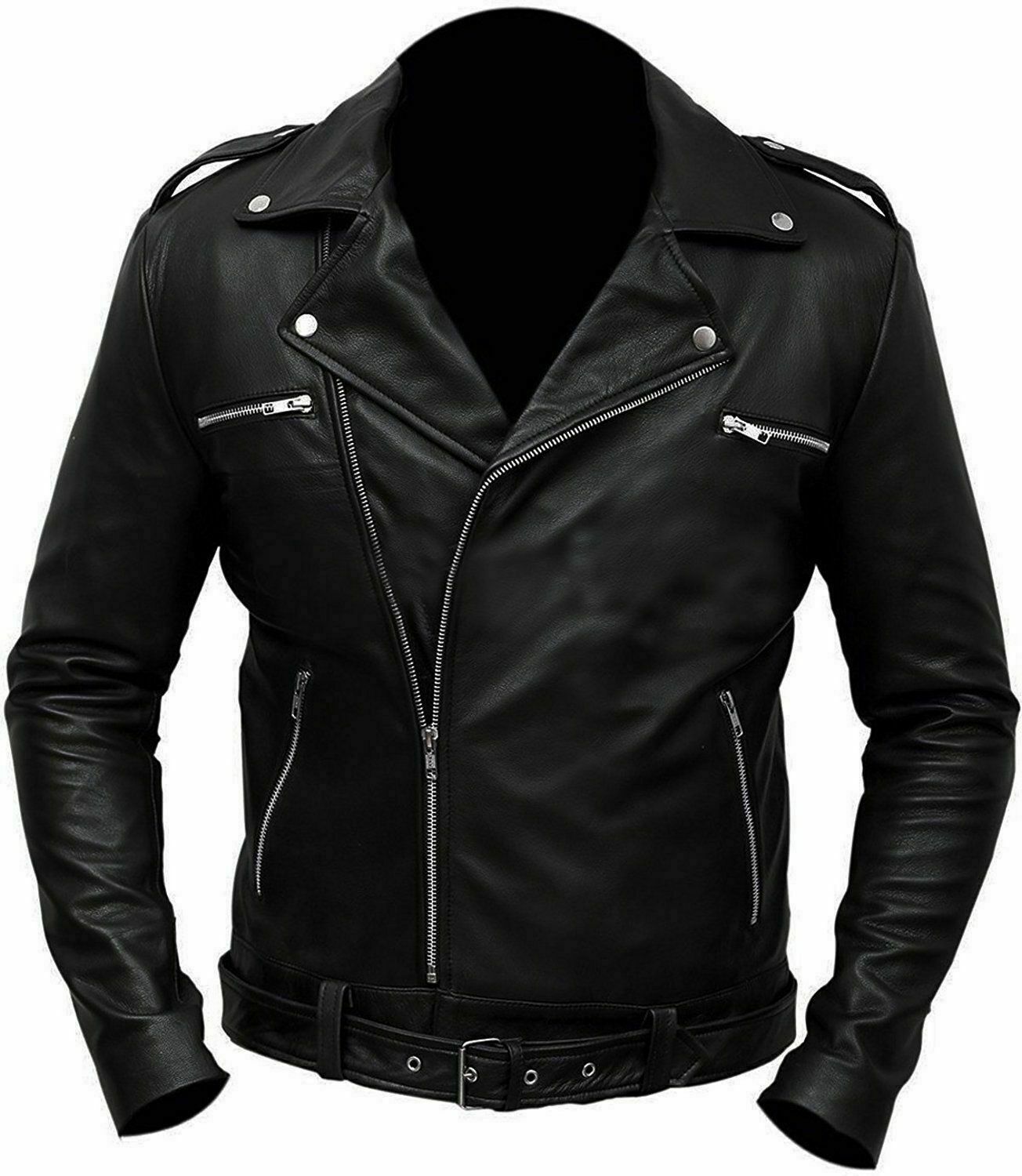 Jeffrey Dean Morgan TV Series The Walking Dead Negan Biker Leather Mens Jacket