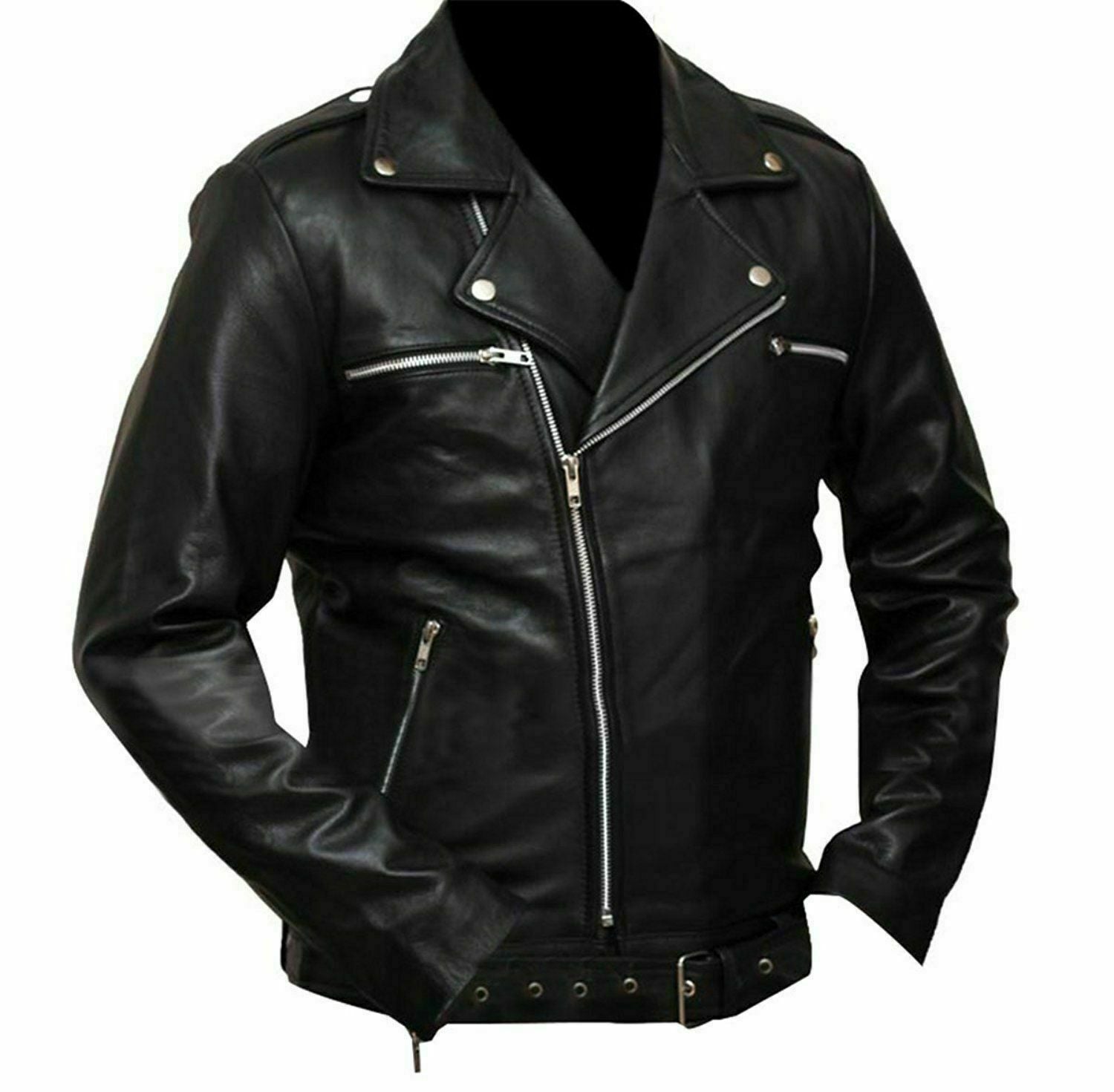 Jeffrey Dean Morgan TV Series The Walking Dead Negan Biker Leather Mens Jacket