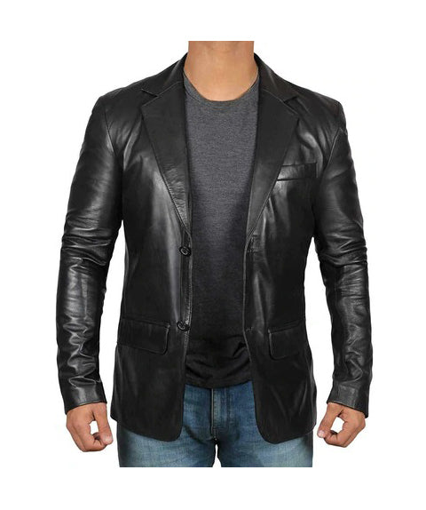 Men Genuine Black Blazer Coat