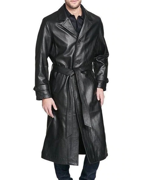 Men's Vintage Black Genuine Leather Coat