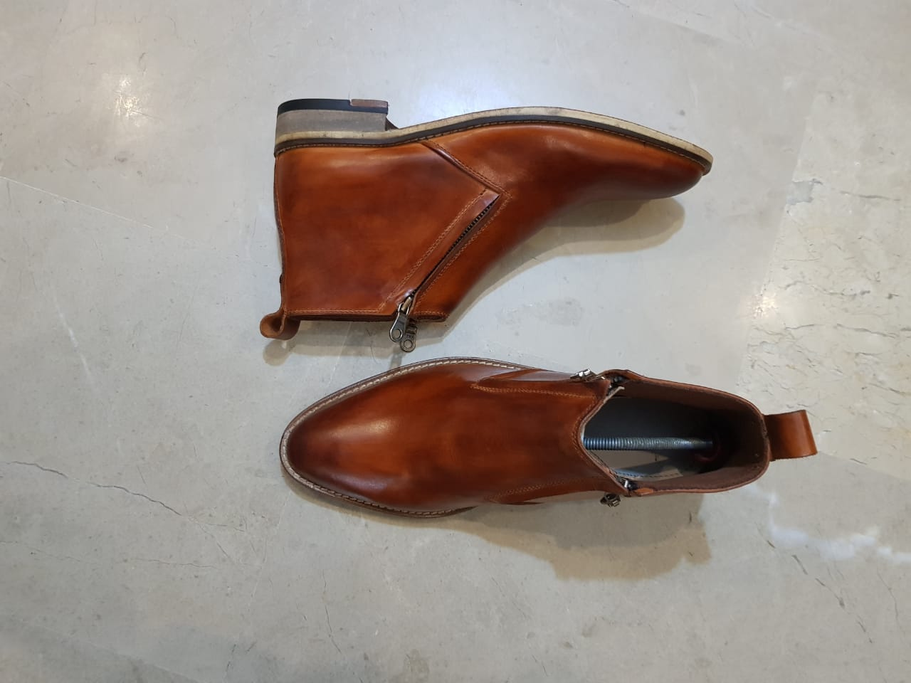 Mens Tan Color Leather Shoes