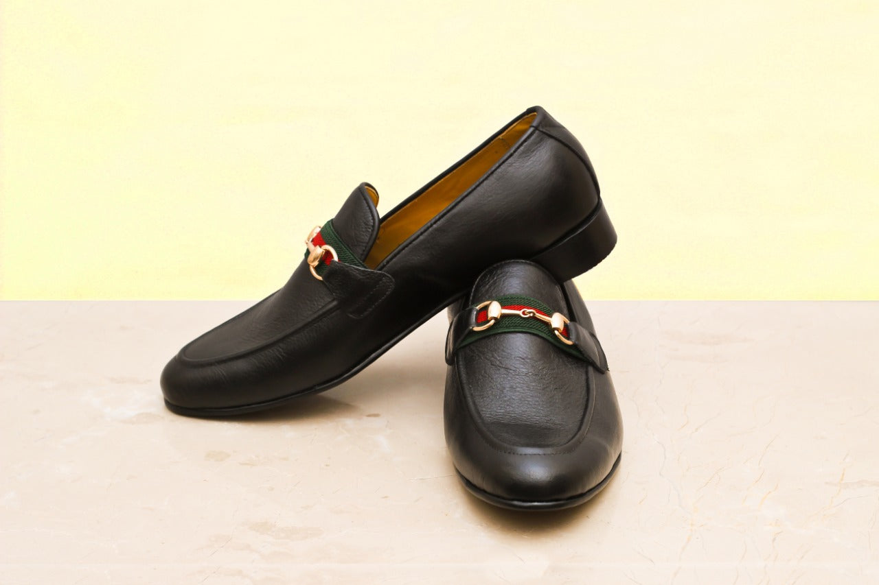 Mens Black Color Leather Shoes