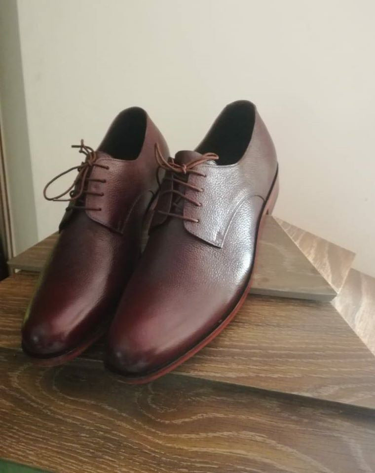 Men's Burgundy Colour Leather Shoe