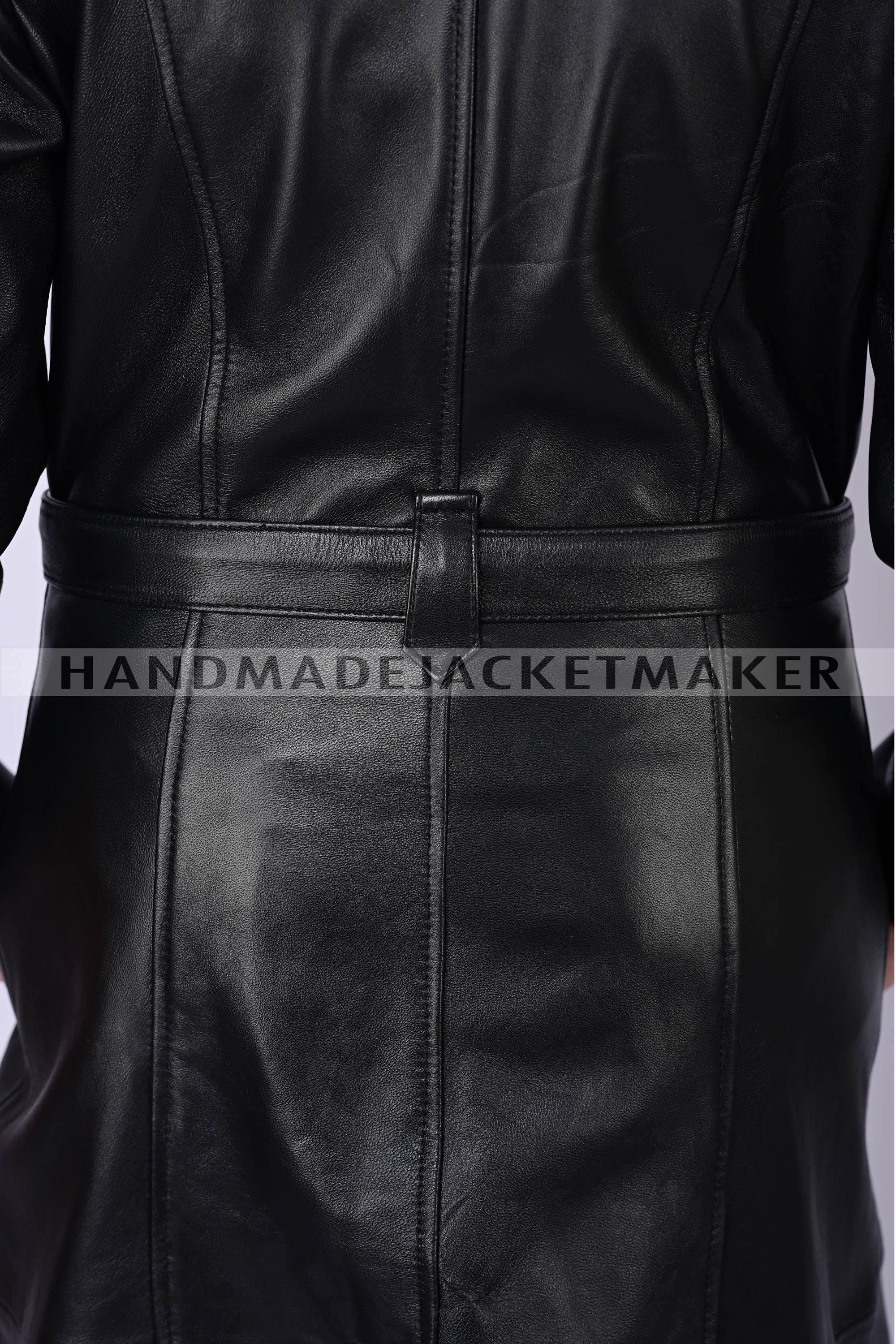 Leather Trench Coat For Women Black