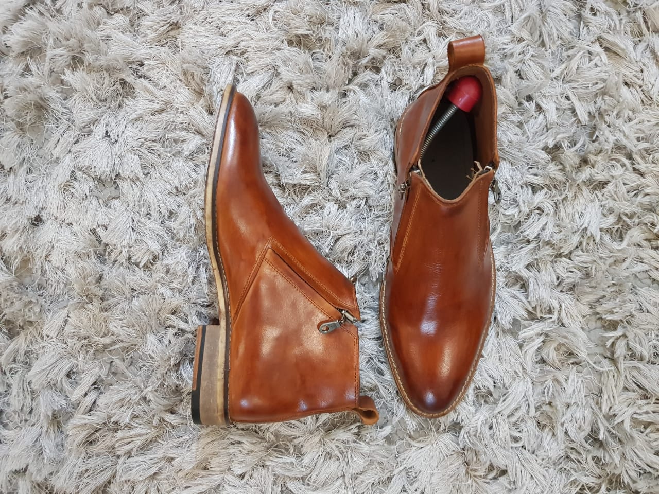 Mens Tan Color Leather Shoes