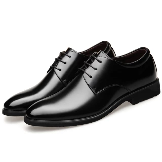 Mens Black Color Leather Shoes