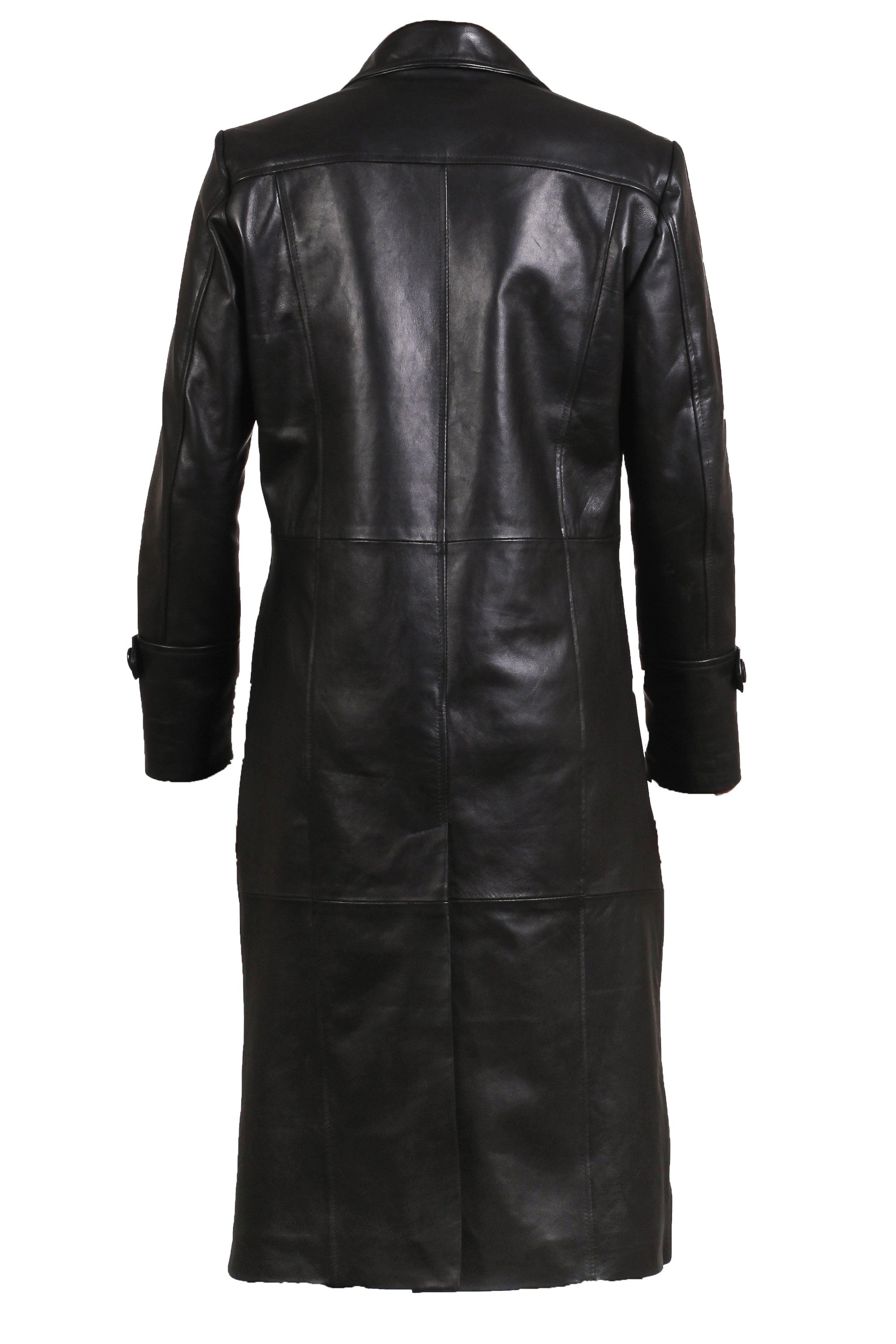 Men Black Leather Trench Coat Leather Vintage Coat For Men