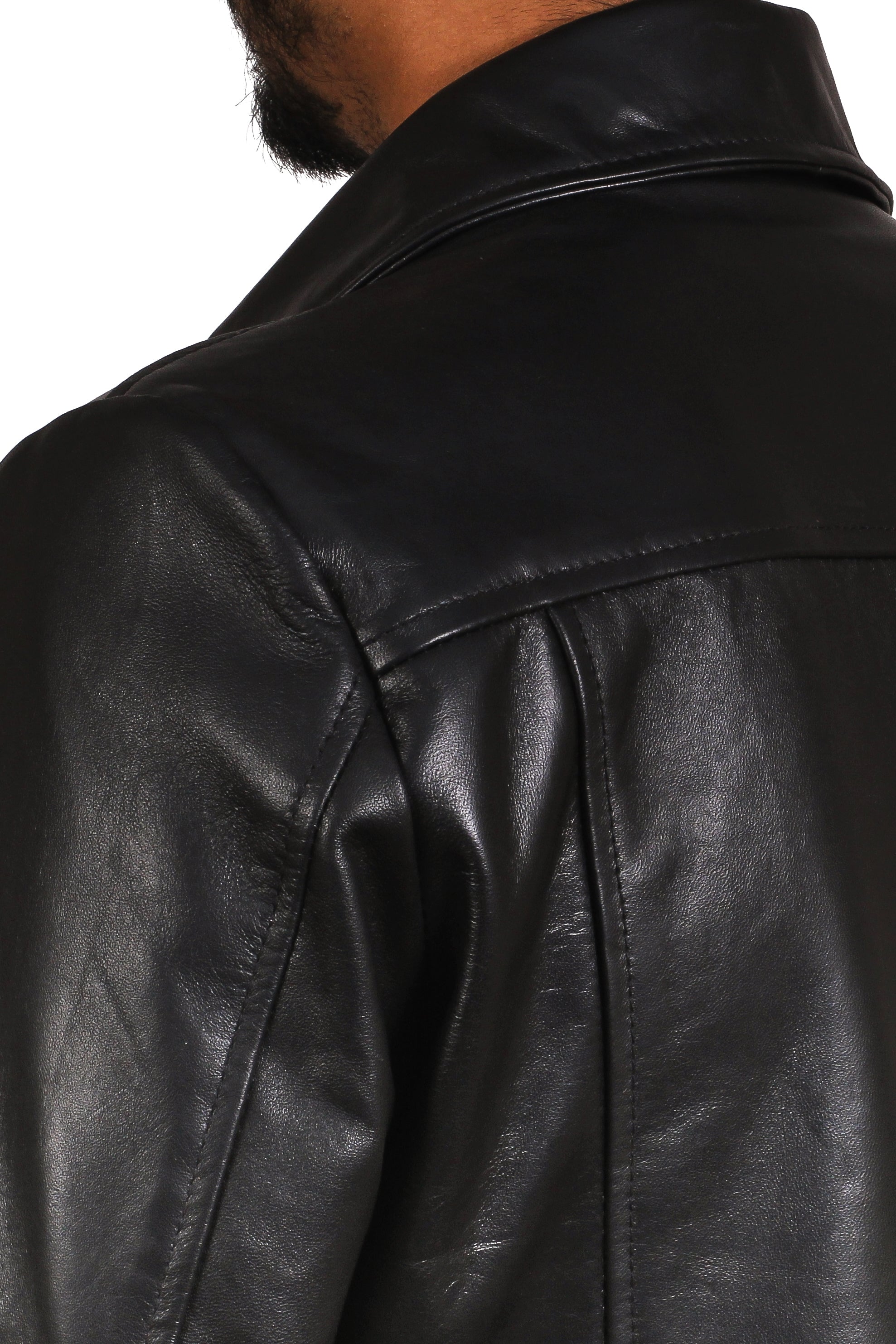 Black Leather Trench Coat Leather Vintage Coat Men