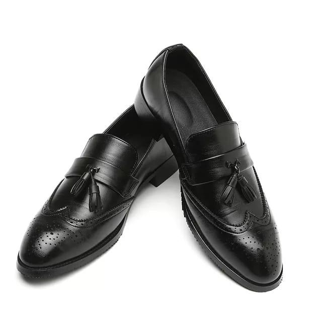 Mens Black Color Leather Shoes