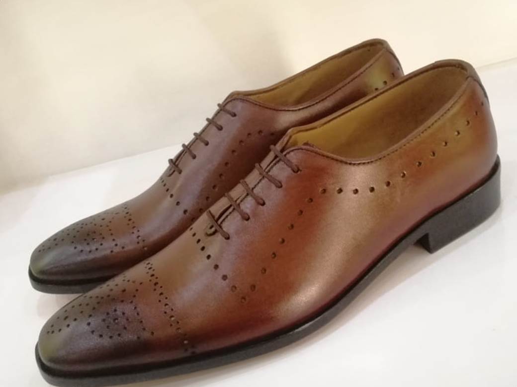 Mens Wax Brown Color Leather Shoes
