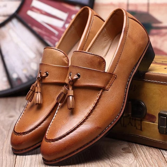 Mens Tan Color Leather Shoes