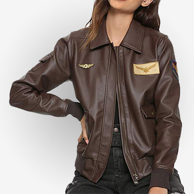 Captain Marvel Brie Larson Flight Bomber Women Brown Jacket