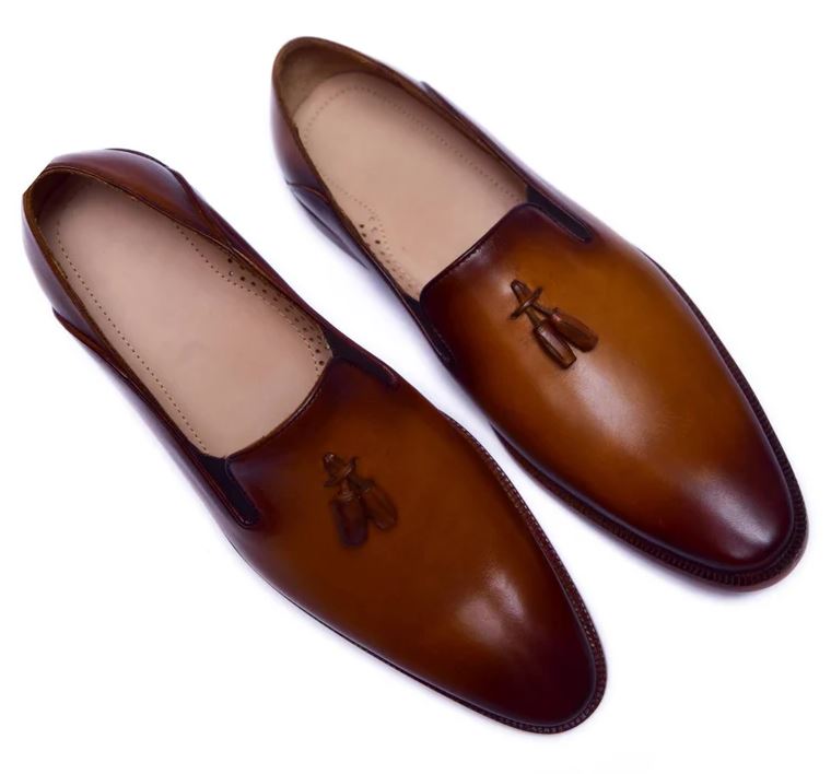 Mens Wax Brown Color Leather Shoes