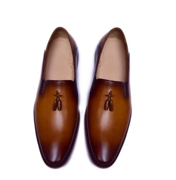 Mens Wax Brown Color Leather Shoes
