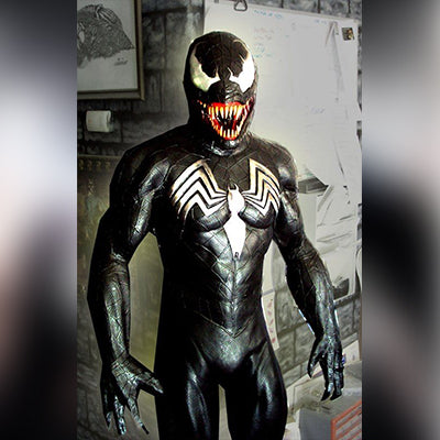 Venom Eddie Brock Spiderman Black Leather Jacket