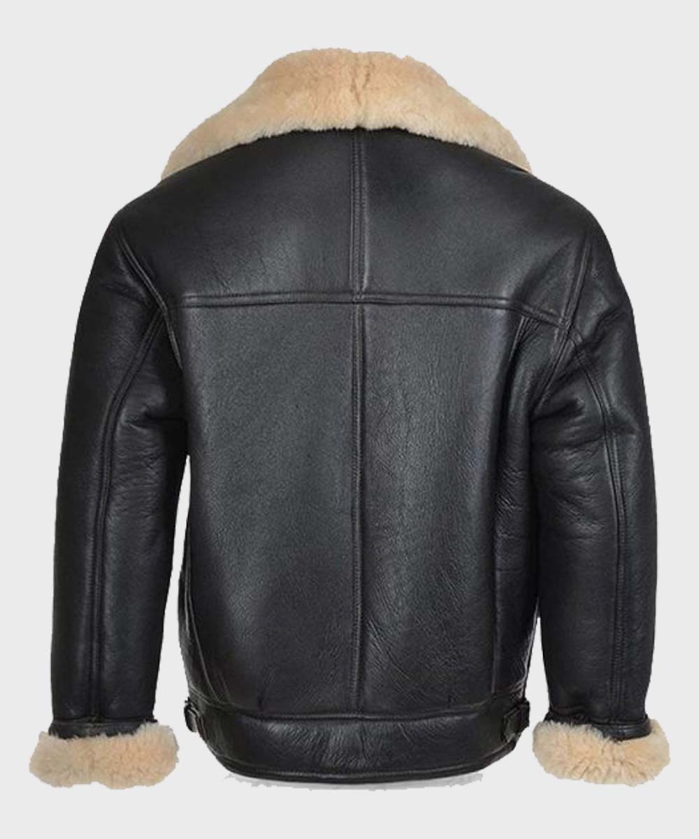 Men’s B3 Shearling Black Bomber Leather Jacket