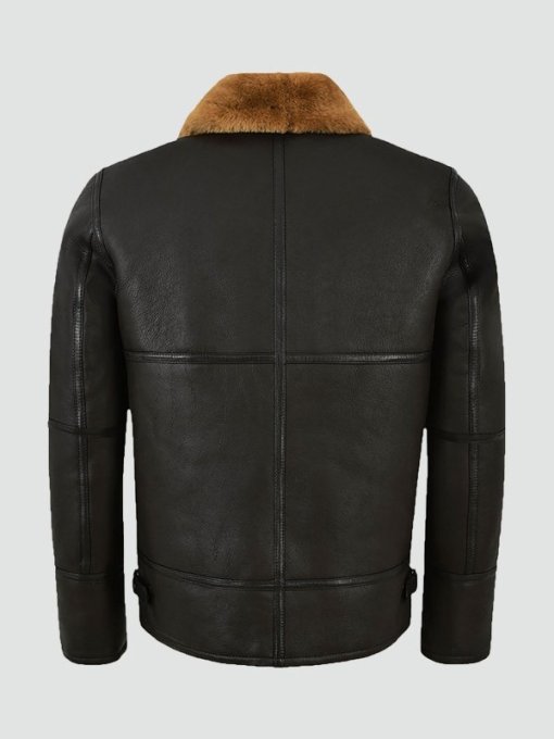 Mens Shearling Leather Jacket Bomber Jacket