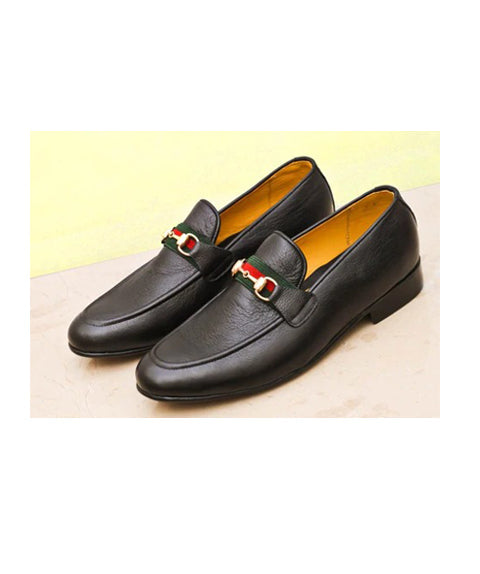Mens Black Color Leather Shoes