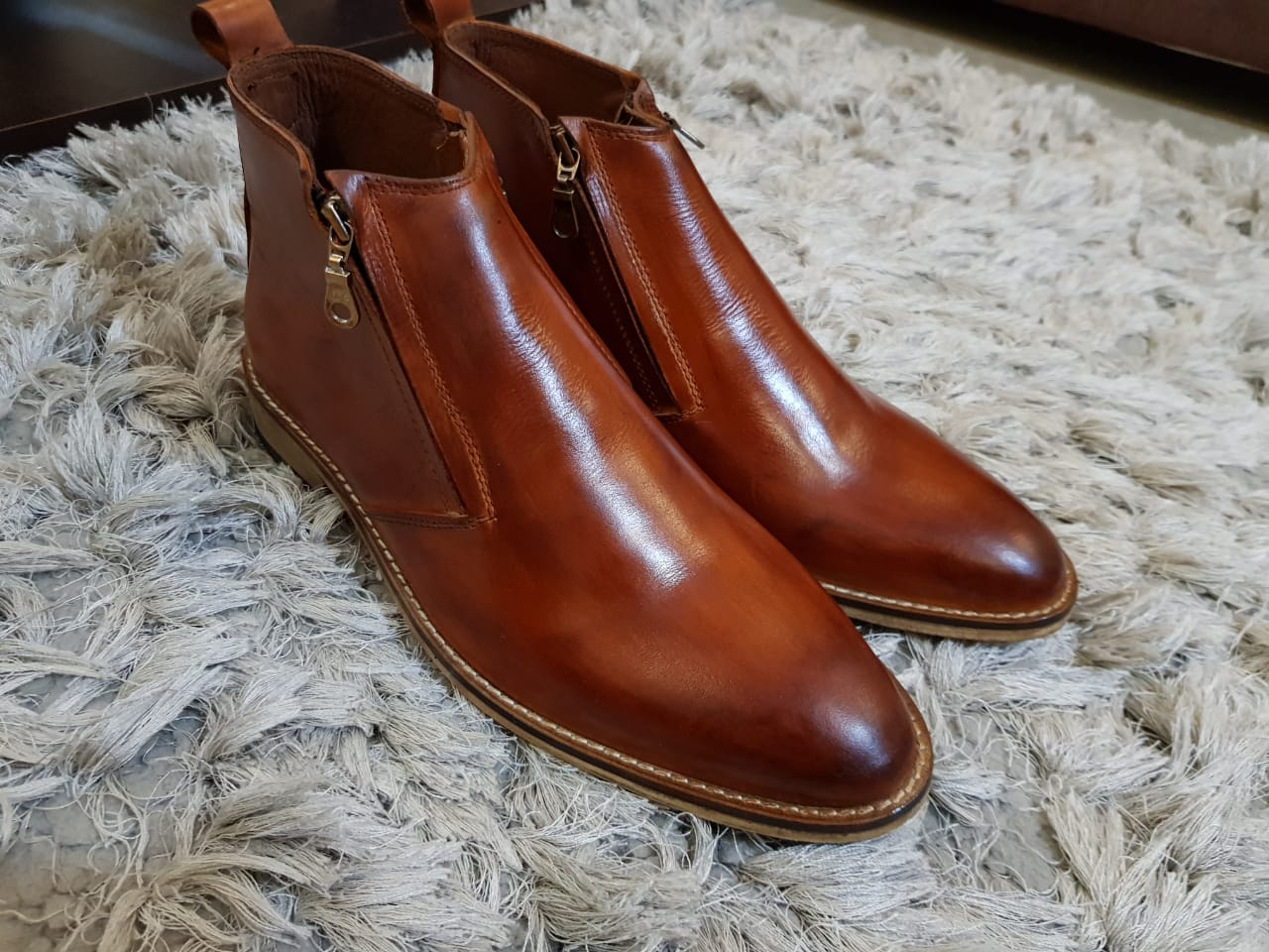 Mens Tan Color Leather Shoes