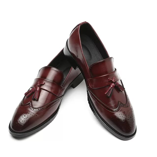Men's Burgundy Colour Leather Shoes