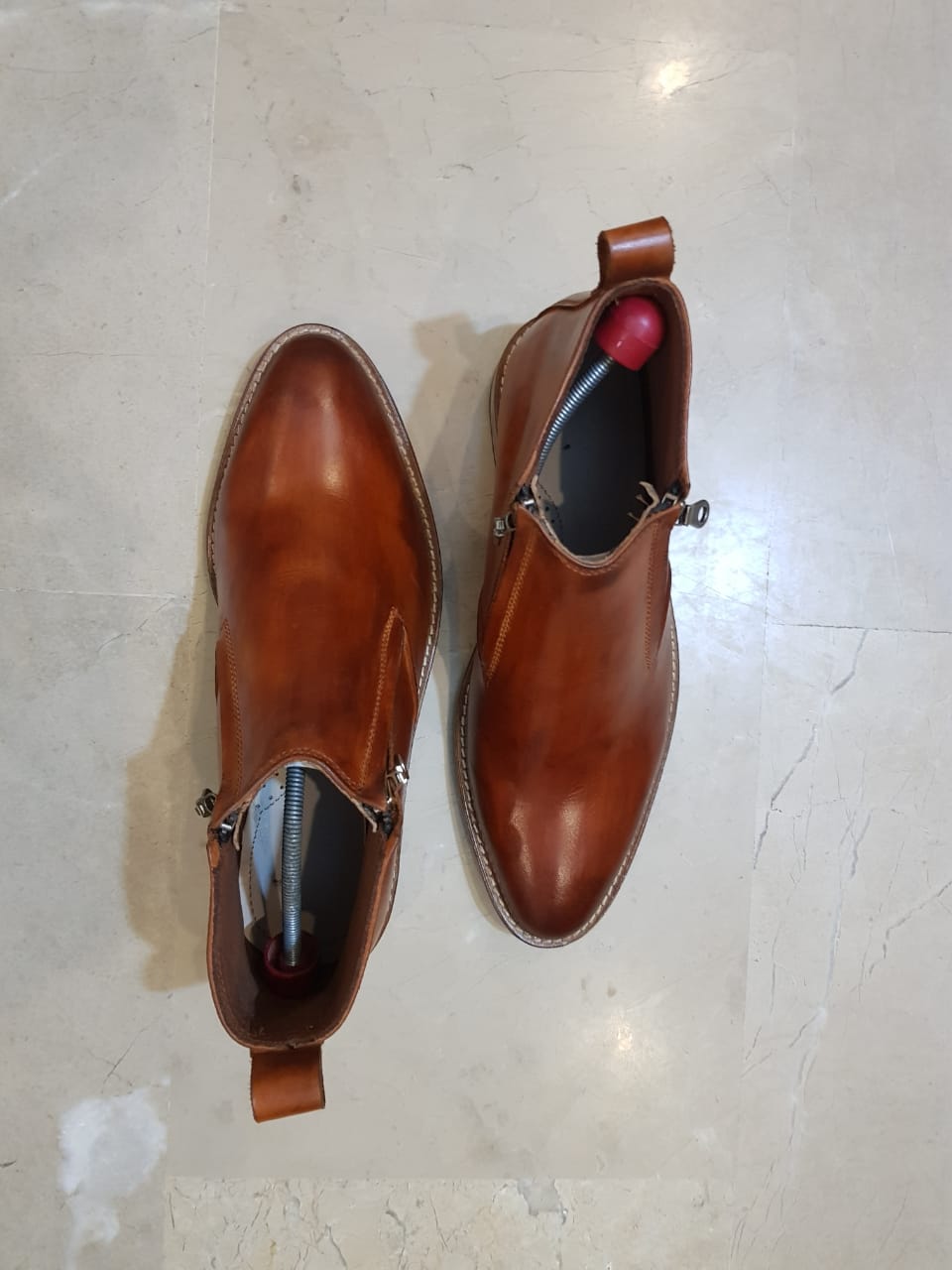 Mens Tan Color Leather Shoes