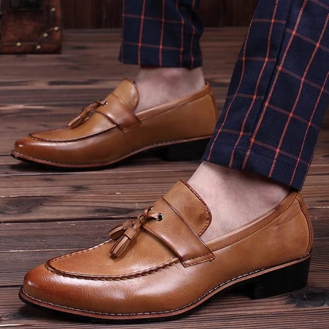 Mens Tan Color Leather Shoes
