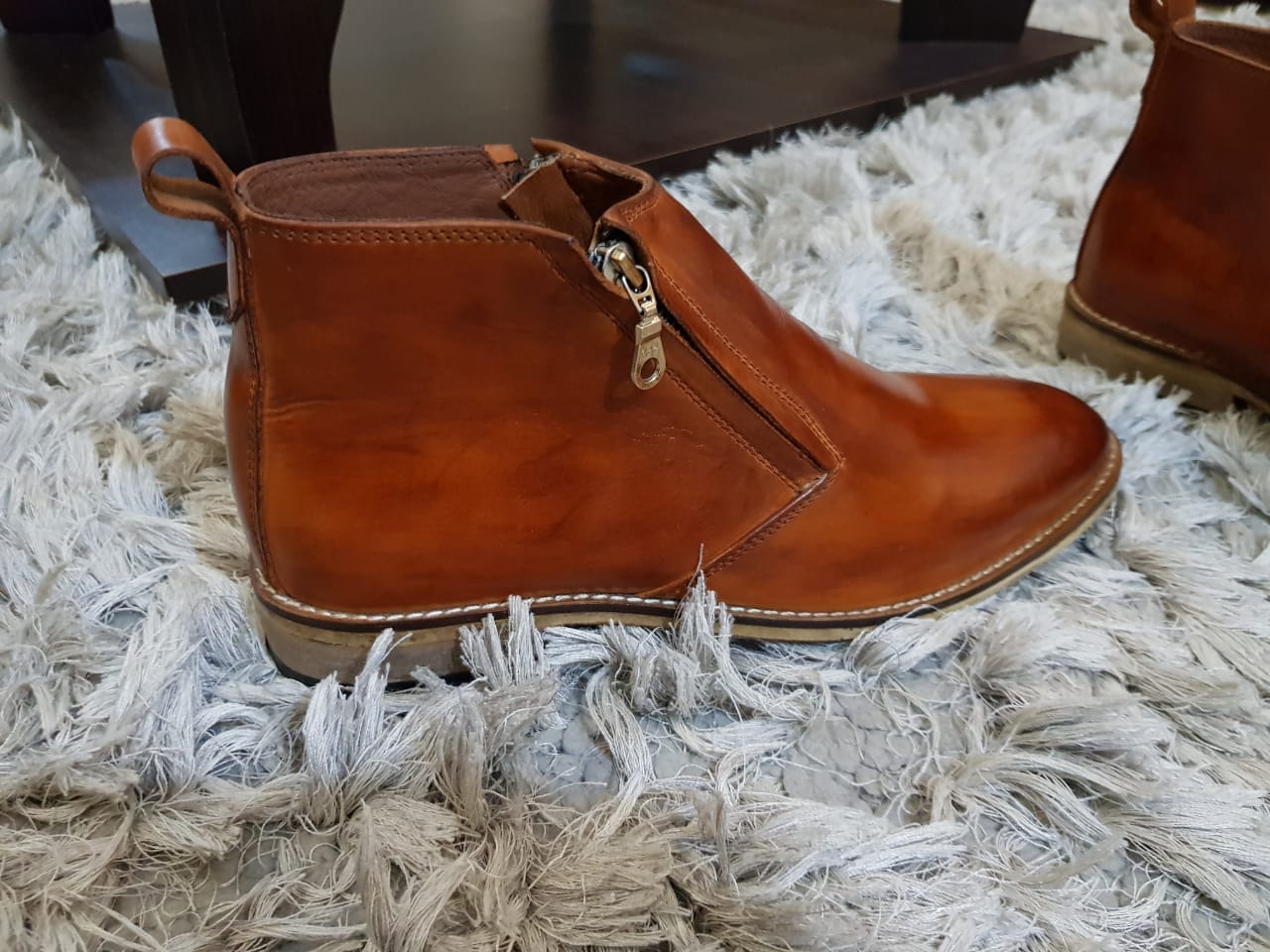 Mens Tan Color Leather Shoes