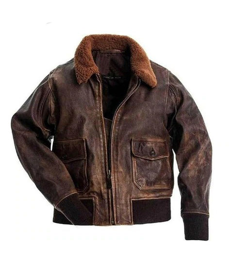 Military G-1 Flight Distressed Bomber Jacket