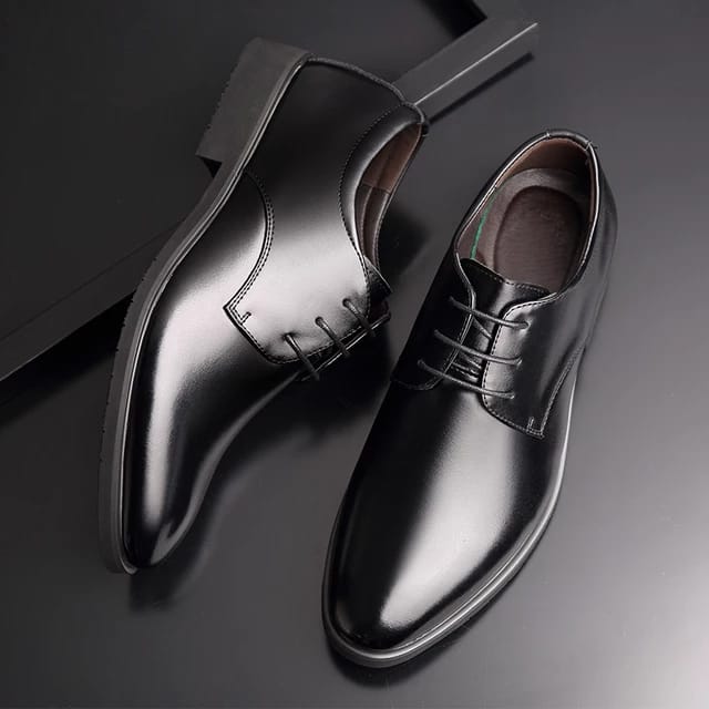 Mens Black Color Leather Shoes