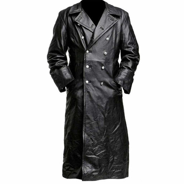 Black Leather Trench Coat