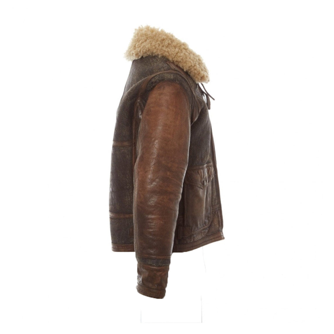 Distressed Wax Brown Leather Jacket