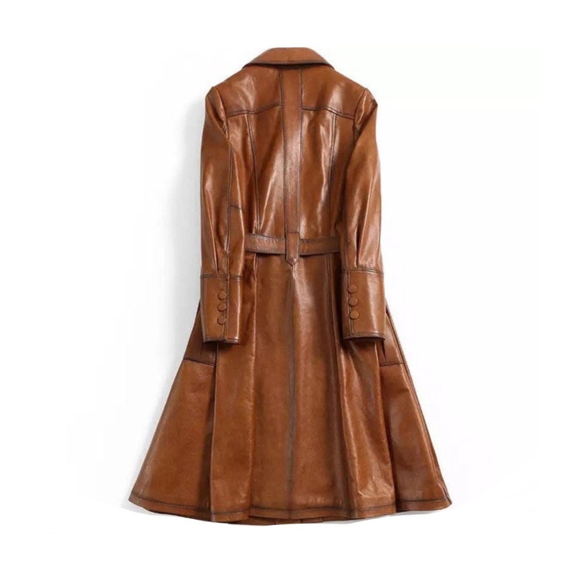 Italian Style Leather Trench Coat