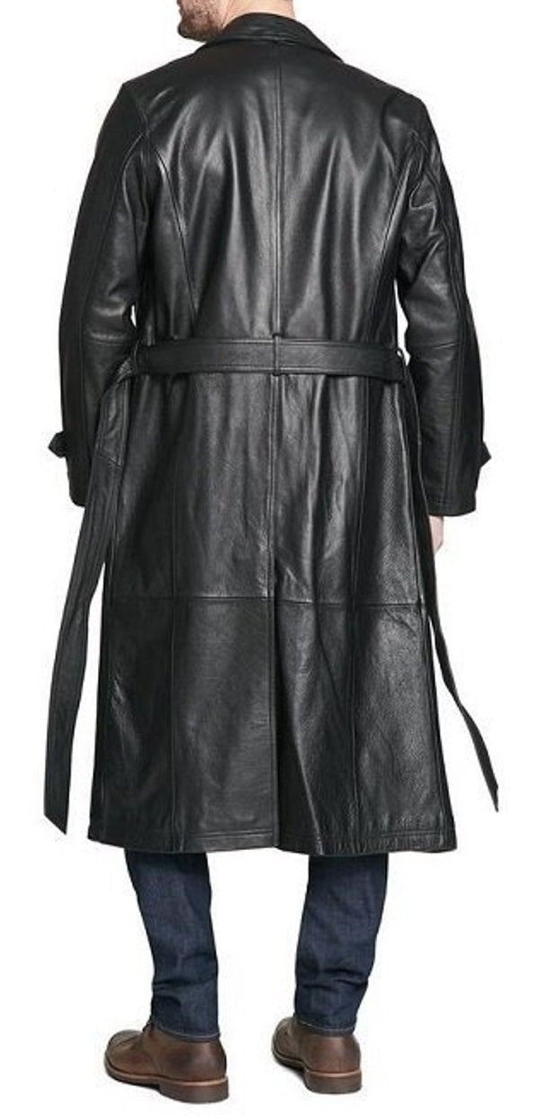 Men's Vintage Black Genuine Leather Coat
