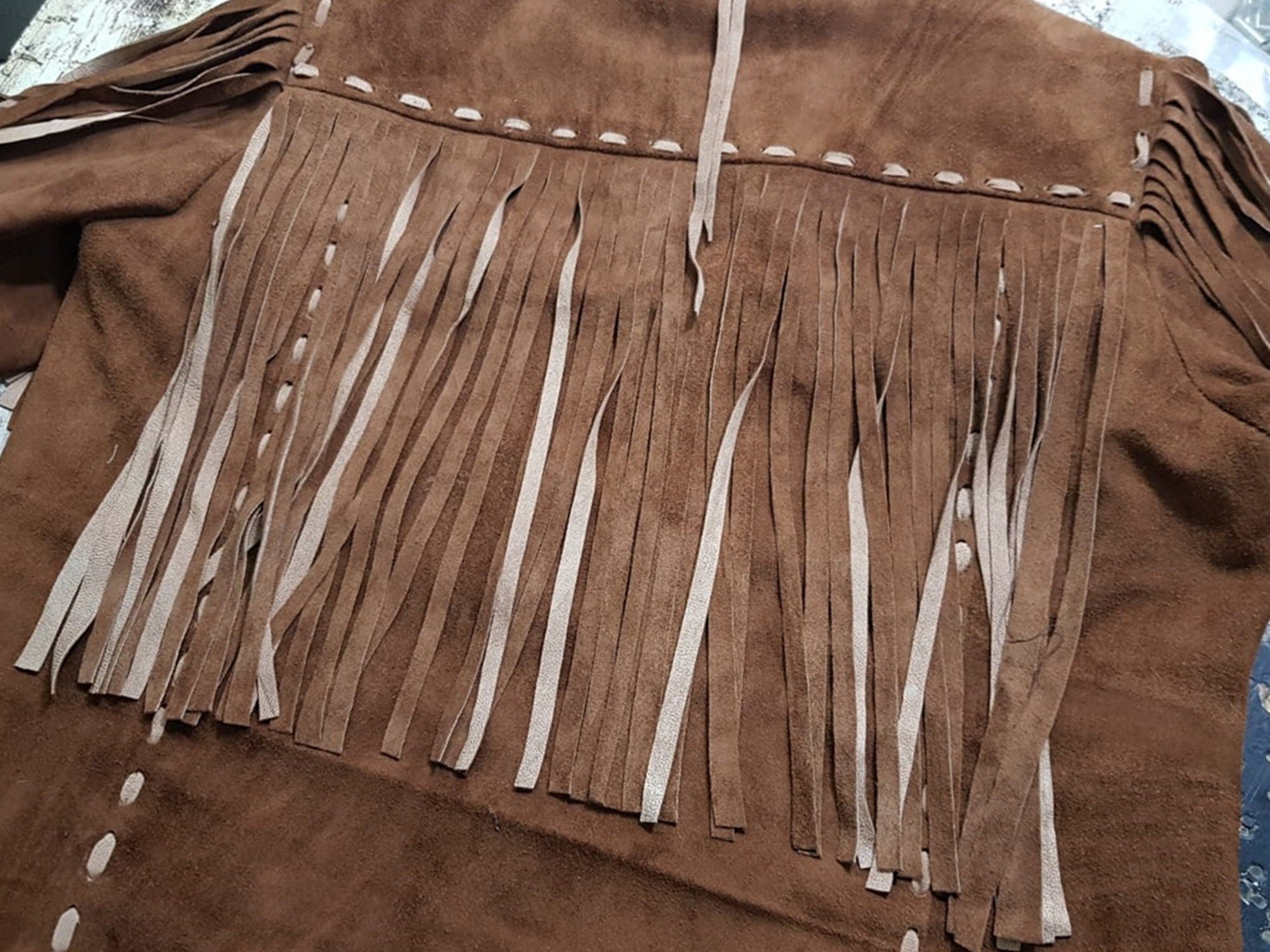 Vintage 70s Fringe Jacket in Suede Leather