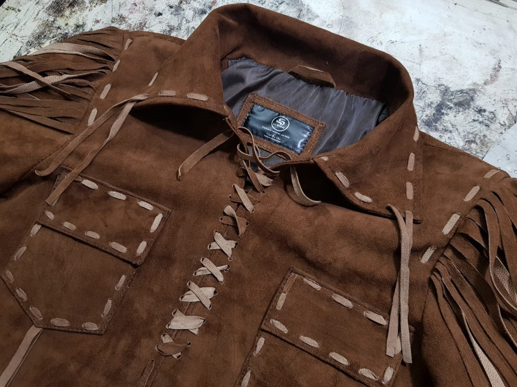 Vintage 70s Fringe Jacket in Suede Leather