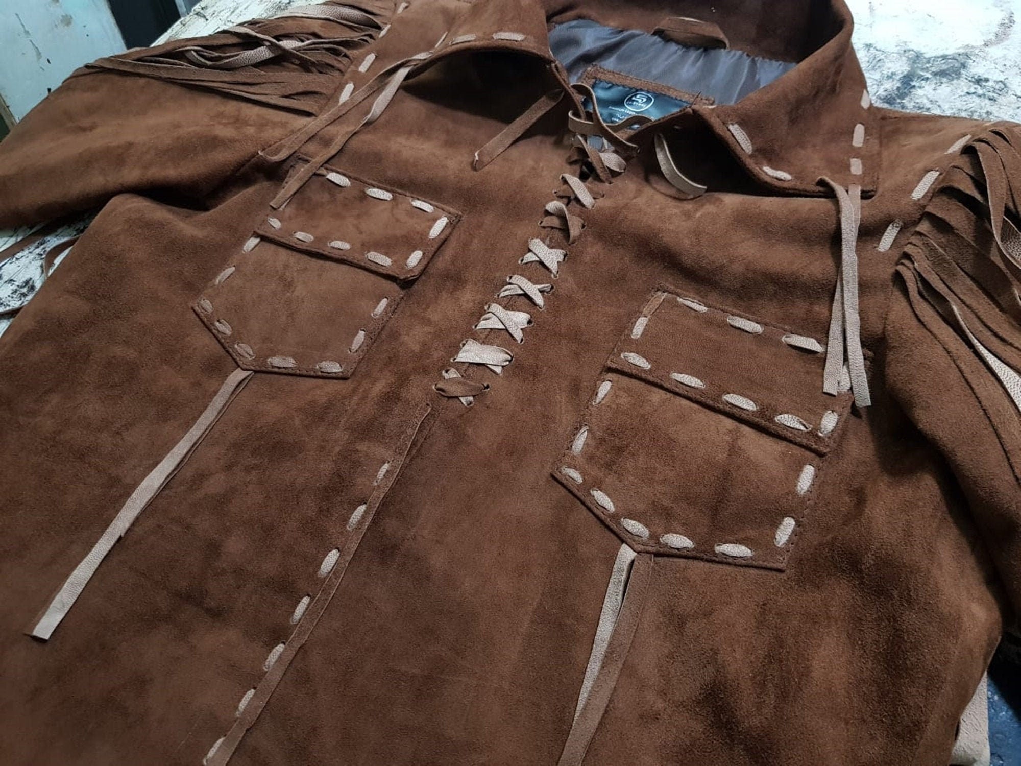 Vintage 70s Fringe Jacket in Suede Leather