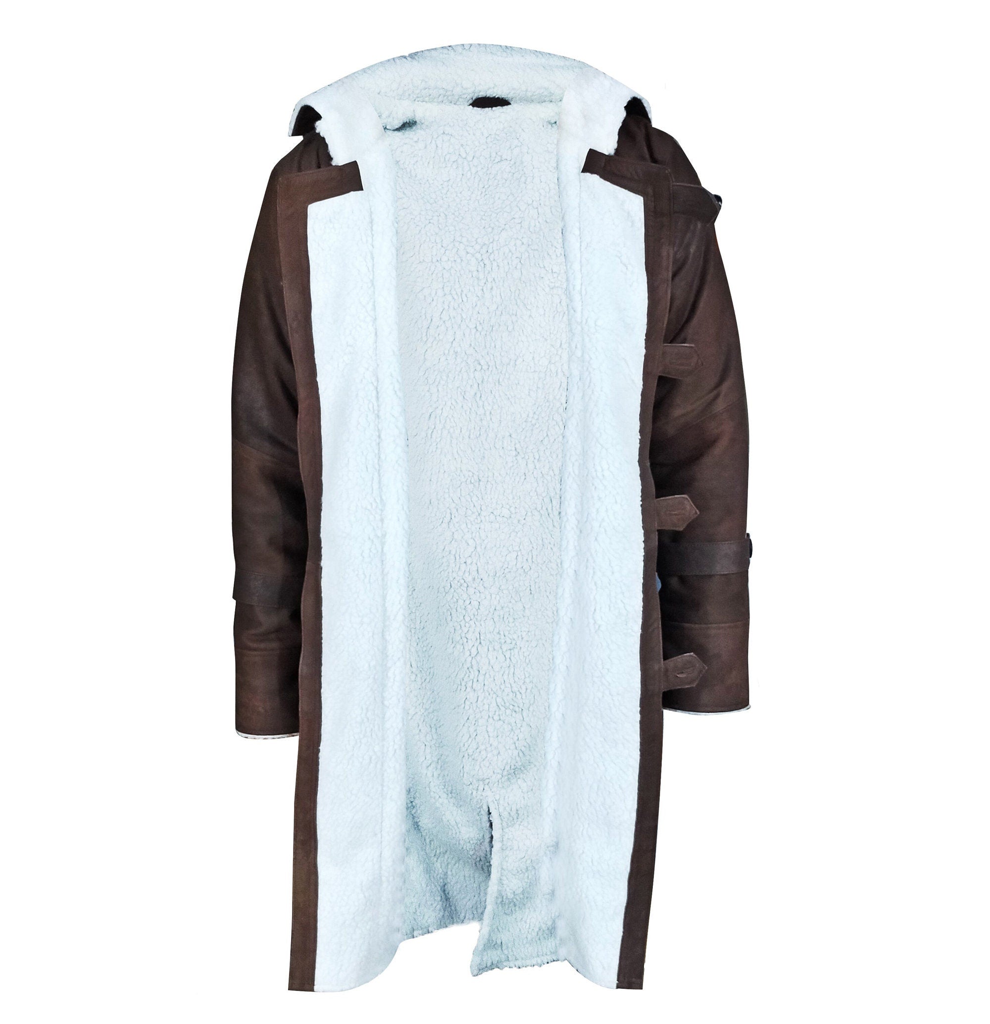 Handmade Leather Trench Coat Dark Snuff Leather Coat