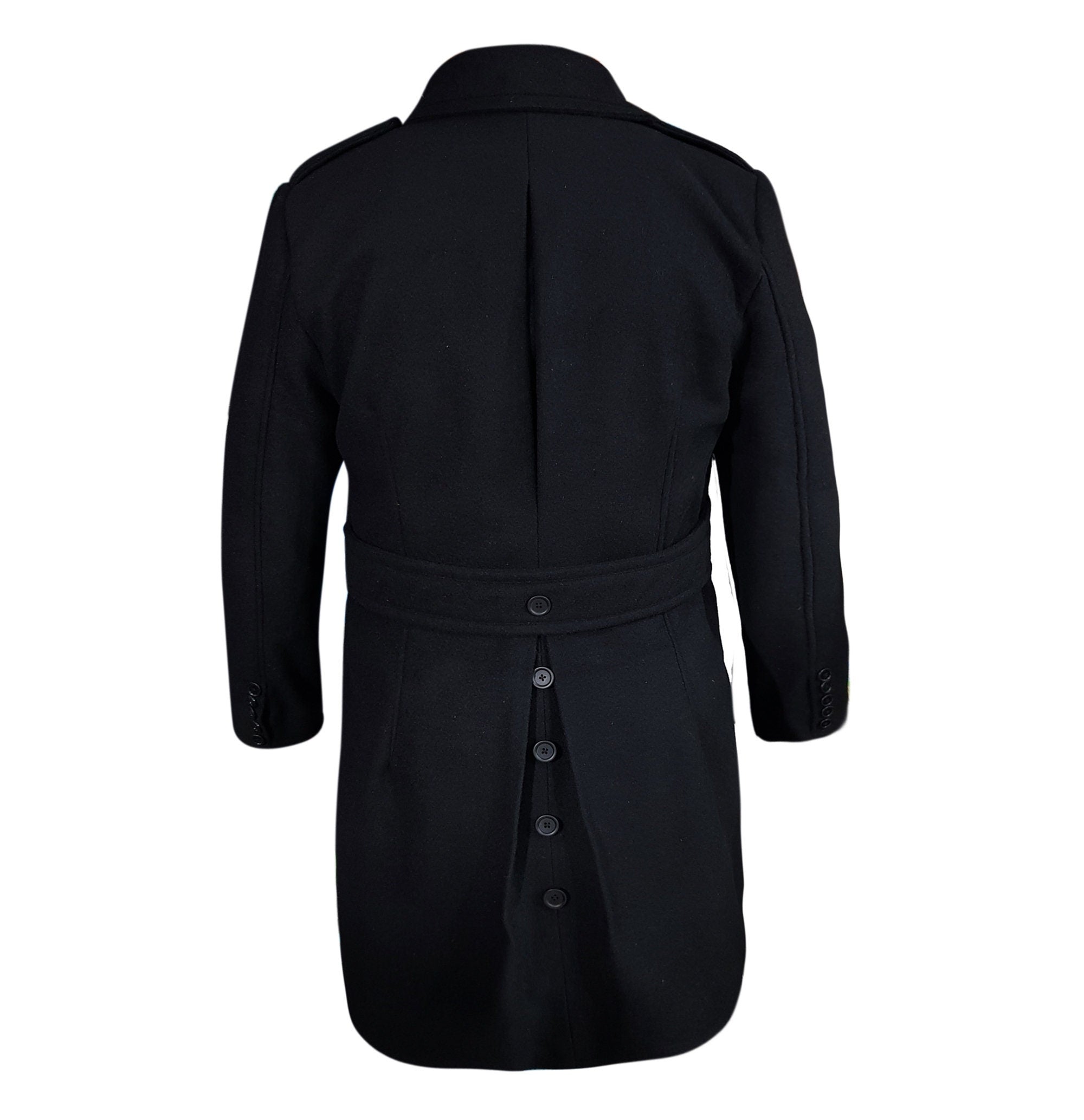 Handmade Wool Black Pea Coat Black Coat For Men