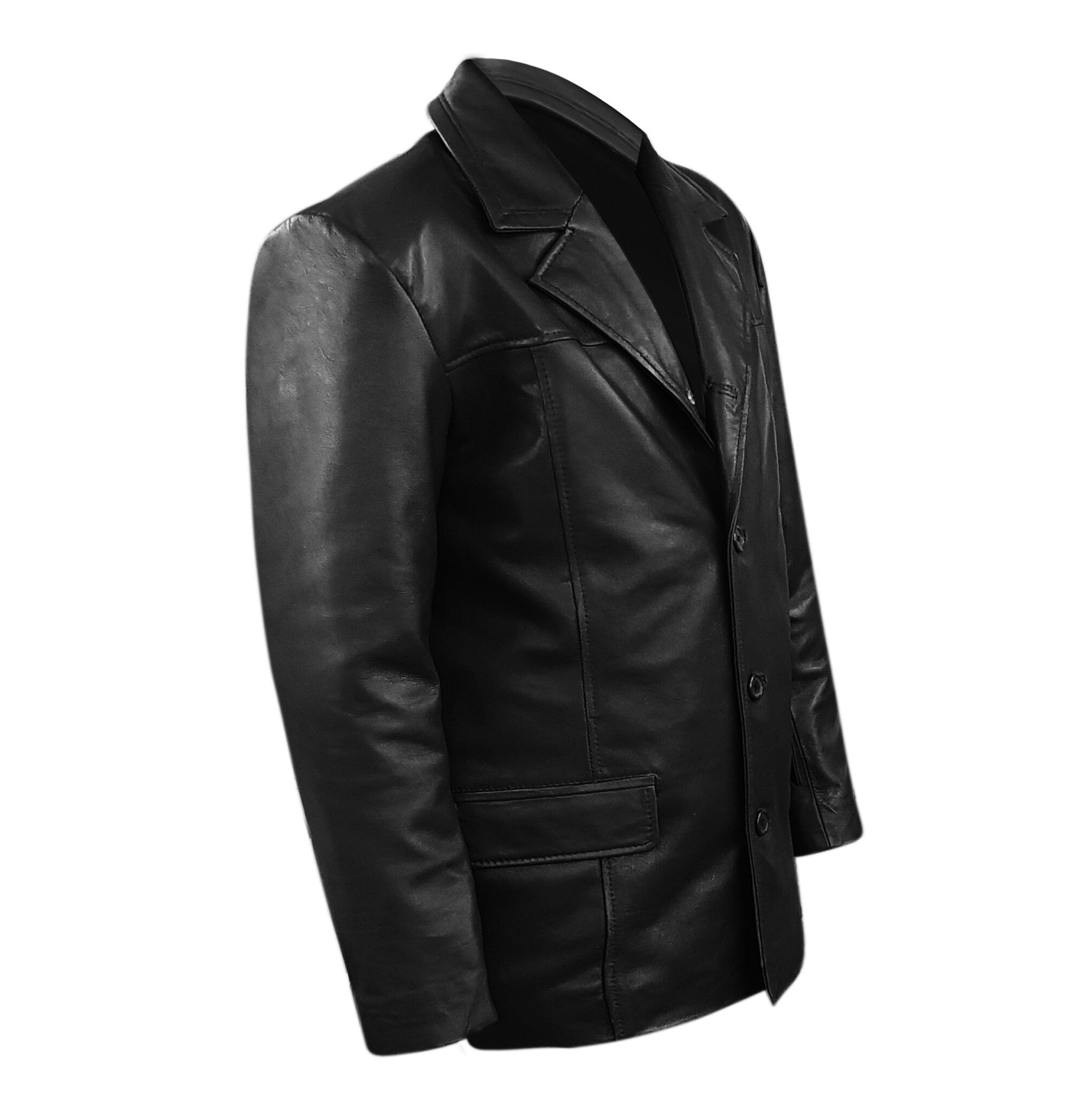 Men's Genuine Sheepskin Leather Blazer Coat