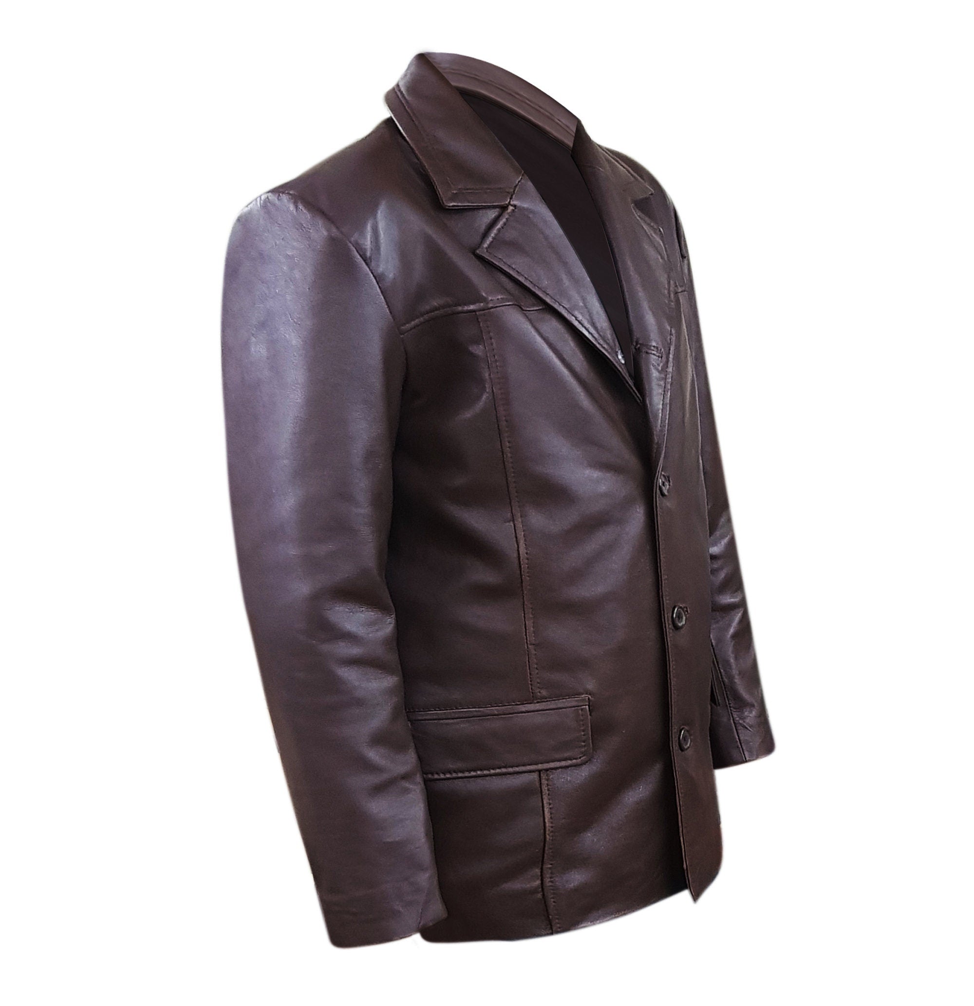 Men's Genuine Sheepskin Leather Blazer Coat